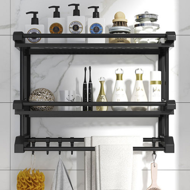 다루미 무타공 다용도 욕실 화장실 선반 욕실젠다이 수건걸이, 1개