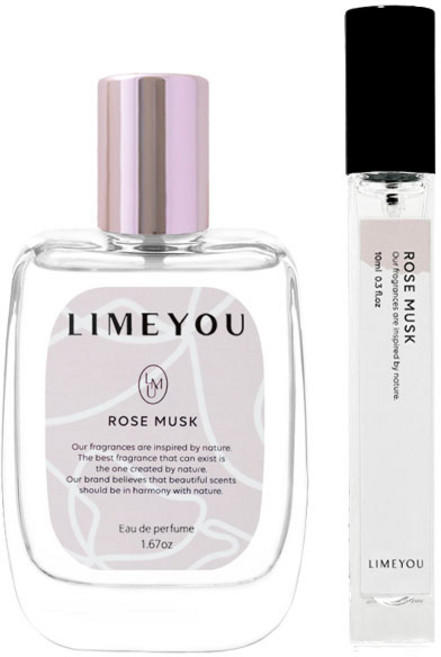 라임유 로즈 머스크 50ml + 10ml 향수 듀오 니치 퍼퓸 세트, 1개