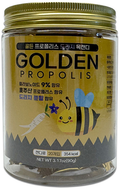 골든 프로폴리스 호주산 플라보노이드 9% 도라지 목캔디 90g, 1개, 20정