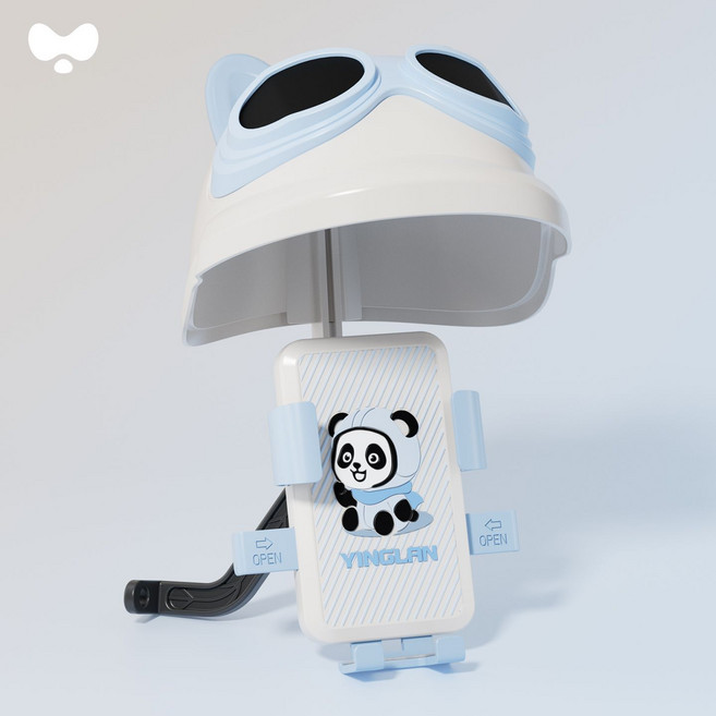 YINGLAN 手機支架 適用4.7-7.2吋手機 適用機車/電動車頭盔後視鏡設計 360度旋轉, 升级版, 蓝色后视镜款