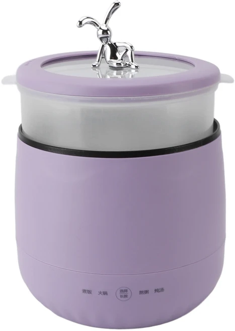 전기 미니 쿠커 1.8L 450W 빠른 요리 밥솥 기숙사 사무실 여행용, 03 유럽 ​​연합, 02 보라색