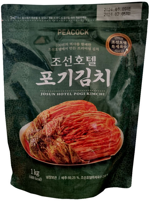peacock 조선호텔 포기김치 냉장, 1kg, 1개