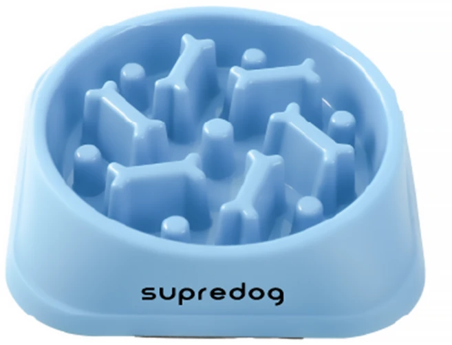 SUPREDOG 강아지 반려견 설사 급체방지 슬로우보울 밥그릇 천천히먹기 식기, 1개, 스카이블루 - 쿠팡