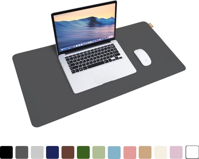 도일 가죽 마우스장패드 대형 키보드매트, 다크그레이