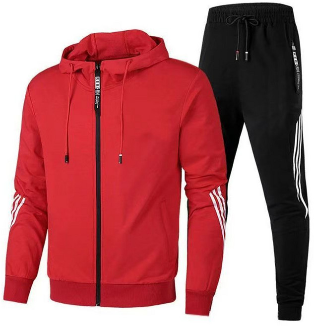 AREVI가을철 남성 레이닝복 세트 캐주얼 후드 루즈핏 츄리닝맨투맨 상하의 세트