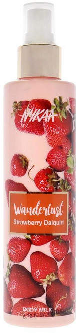 Nykaa Naturals Wanderlust 바디 밀크 - 여성용 딸기 다이키리 - 191.6g(6.7온스) 바디 밀크, Nykaa Naturals Wanderlust 바디 밀