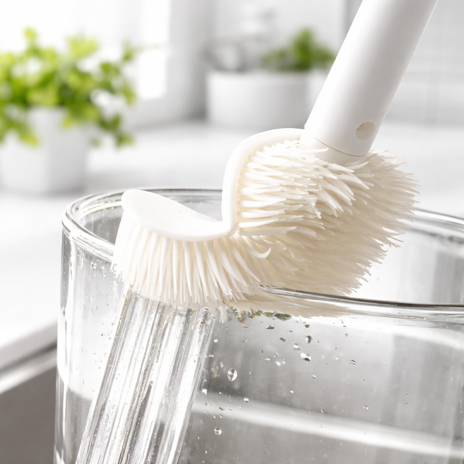 벨이지몰 틈새 병 텀블러 실리콘 세척 브러쉬, 4개, 베이지