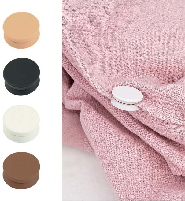 루베이 초경량 마그넷 고정핀 쾌적하고 질기다 다중레이어 강력 고정 히잡/베일/옷 조절, 혼색, 4개