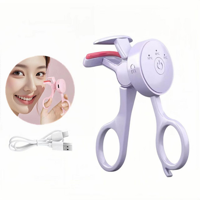 NUVO 온열 속눈썹 고데기 히팅 뷰러 휴대용 C타입, 보라색