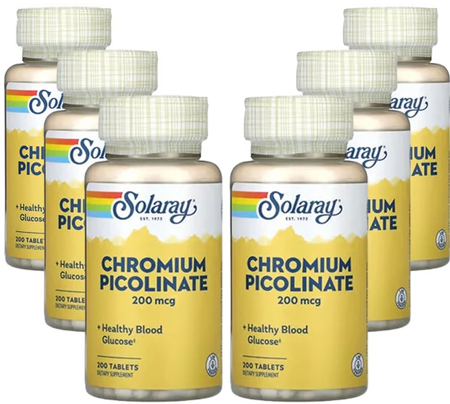 쏠라레이 피콜린산크로뮴 200mcg 200정, 6개 - 쿠팡
