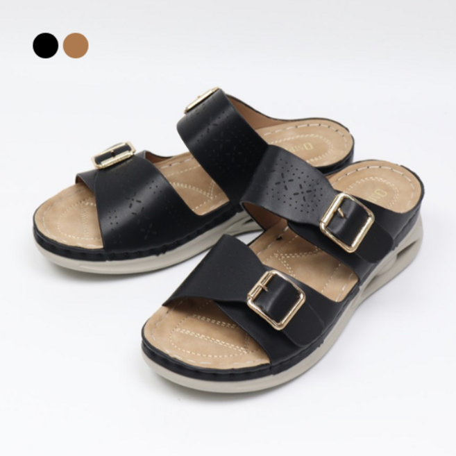 페조 여성 에어쿠션 통굽 버클 스트랩 샌들 슬리퍼 PZSL-KC-OM1102