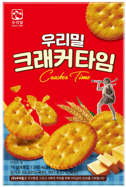 우리밀 크래커 타임 18.5g x 4p, 74g, 1개