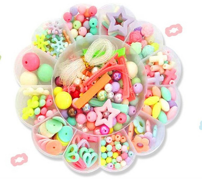 하비 비드비즈 만들기kit Big꽃- 5인 목걸이세트, 1개, 혼합색상