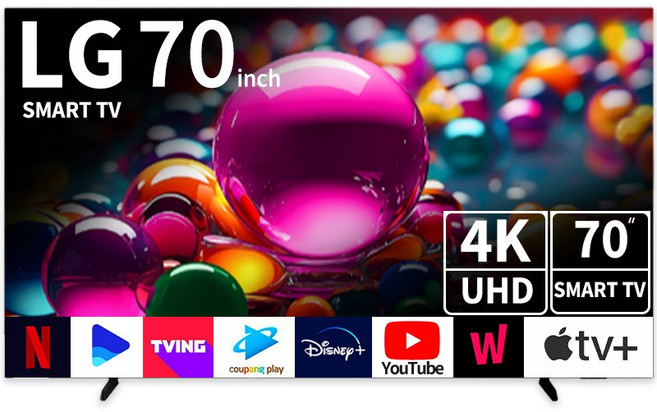 LG 70인치 TV 4K UHD LED 울트라HD 스마트 TV, 방문설치, 벽걸이형, 스마트TV