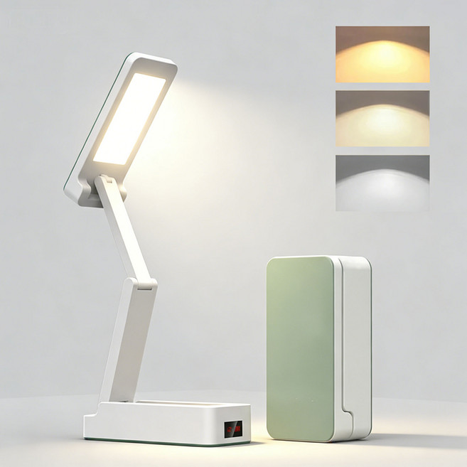 Leesheer LED 책상 스탠드 학습용 접이식 블루라이트 차단 시력보호 조명, 녹색