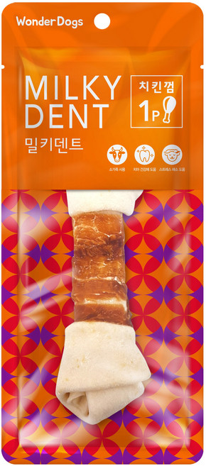 원더독스 밀키덴트 치킨껌(7인치) 1p, 1개, 70g