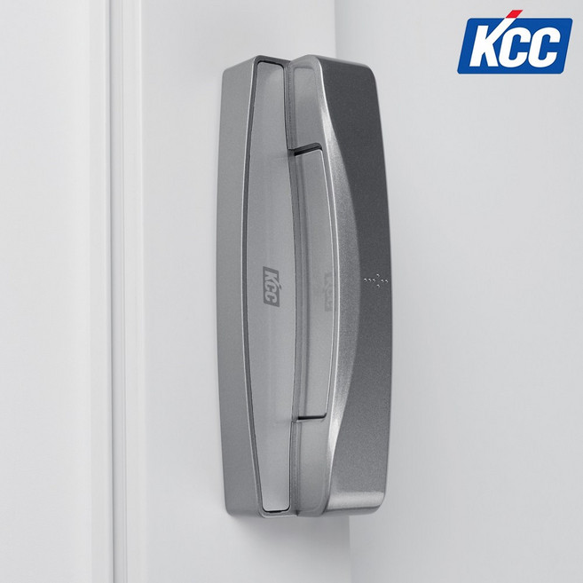 제임스창호 KCC 창호 커브 샷시 손잡이 레버형 오토락 샤시 핸들, 버튼형 그레이, 좌우 공용(방향 설정 가능), 1개