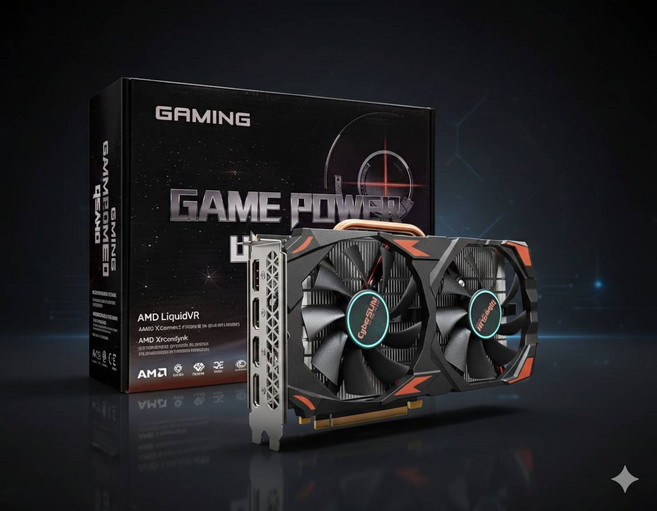 撼訊 AMD Radeon RX 580 顯示卡, CyberSLIM 大衛肯尼 RX580 8GB GDDR5 256Bit 顯示卡
