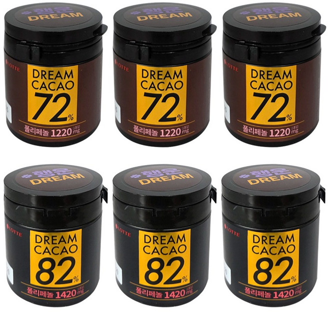 행운DREAM 드림카카오 86g 3 개씩 (72프로 + 82프로), 1세트, 516g