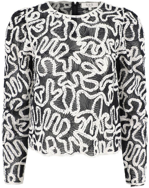 세아 앨리스 자수 블라우스