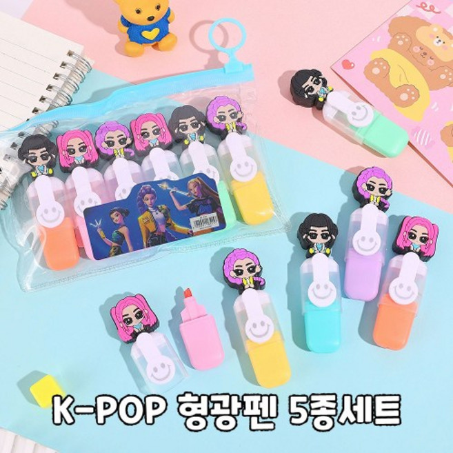 케이팝데몬헌터스 형광펜 마카롱 6종 세트, 6세트, 1개