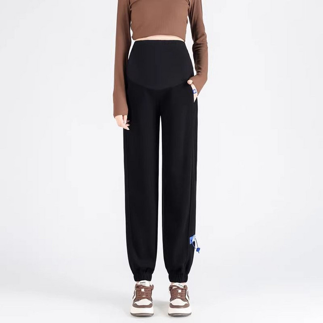 Makone 임산부 바지 외부 착용 캐주얼 운동 바지 보온 두꺼운 신발 바지