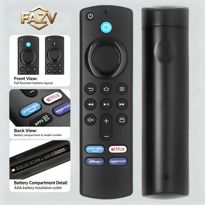 FAZV 음성 리모컨 (아마존 파이어 스틱 2/3/4K H69A73 L5B83G 기본 스마트 TV EL7365/EL7366/EL7367/EL7368, 01 China Mainland, 04 AF-V5