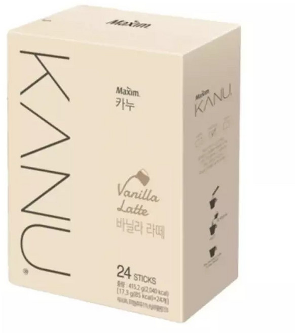 (튼튼)카누 바닐라 라떼 24T커피 스틱 맛있는 향좋은 사무실 가정용, 1개, 24개입