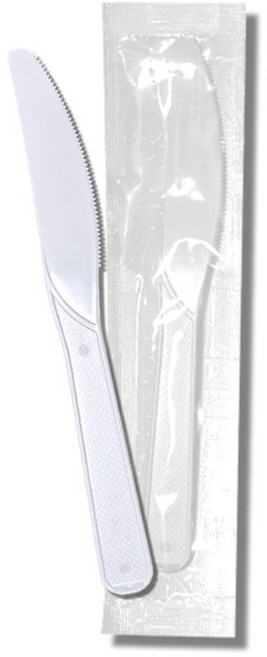 16.5cm 흰색 일회용나이프 2000개입 일회용칼 케이크칼 빵칼 개별포장, 1개