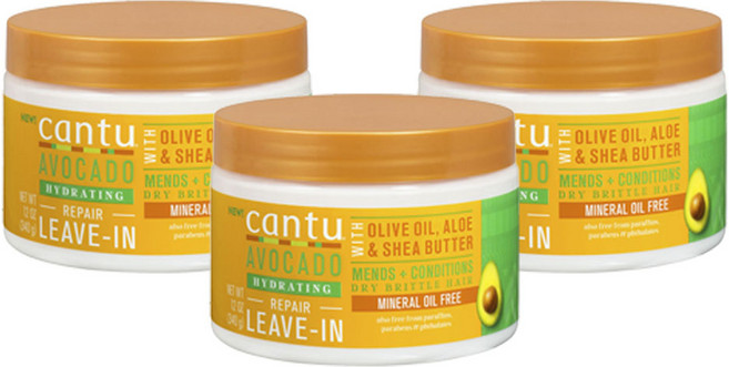 칸투 아보카도 하이드레이팅 리페어 리브-인 드라이 부스스한 모발, 3개, 340g
