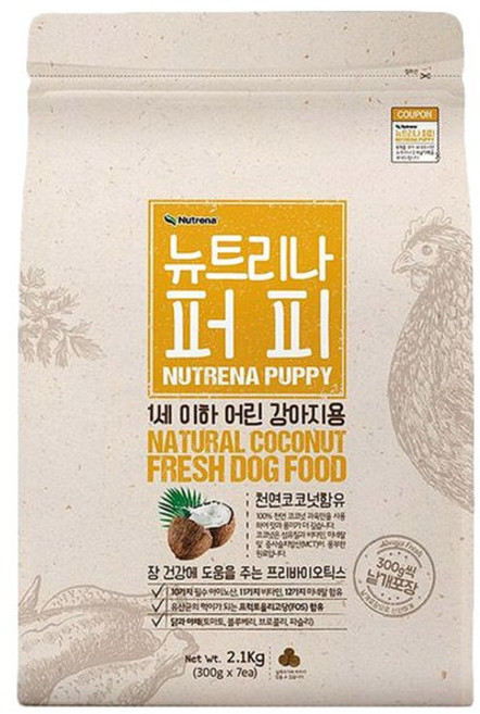 뉴트리나 퍼피 1세이하 어린 강아지용 장 기능성 사료, 2.1kg, 2개