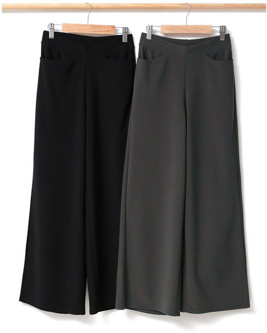 여성 겨울바지 기모 와이드 9부 슬랙스핏 늦가을부터 초봄