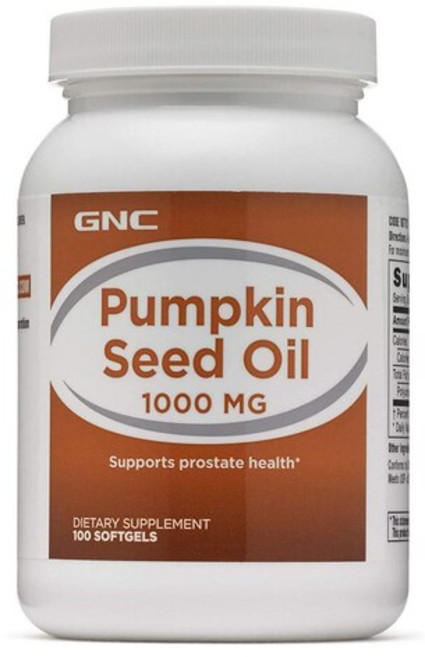 GNC 호박씨 오일 1000mg 100캡슐 펌킨 시드 Pumpkin Seed Oil, 1개, 100정