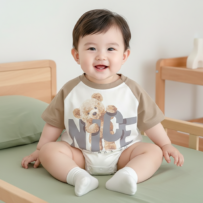 몽실이 나이스베어 나그랑바디슈트 아기 외출복 반팔 여름 바디슈트