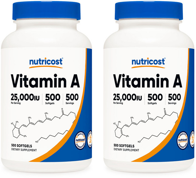 뉴트리코스트 비타민 A 25 000 IU 소프트젤 500정, 2개