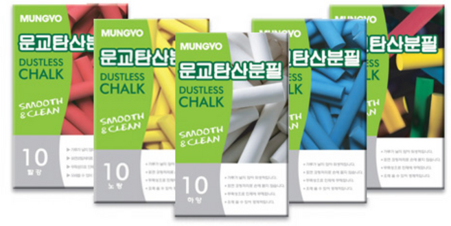 문교 탄산 분필 10입 백색, 1개