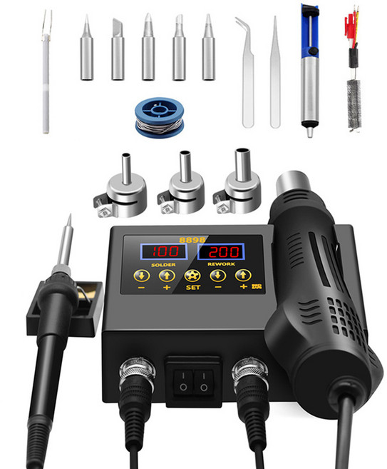 공구용8898 납땜 스테이션 휴대용 디지털 뜨거운 공기 총 BGA 재 작업 솔더 스테이션 뜨거운 공기 송풍기, 1개