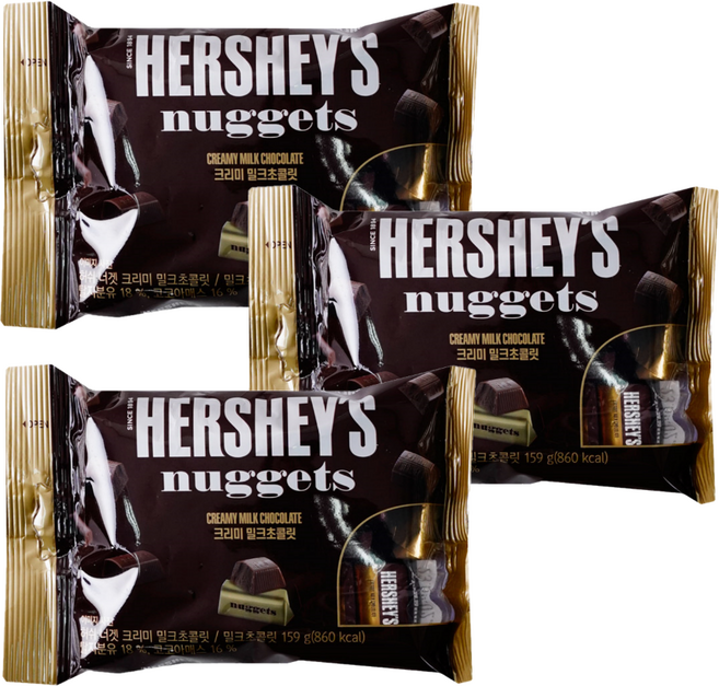 허쉬 너겟 크리미 밀크초콜릿, 159g, 3개