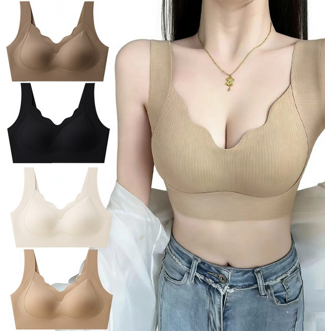 ROOICE 여성브라4PCS 노와이어 심리스 편안한 속옷브래지어