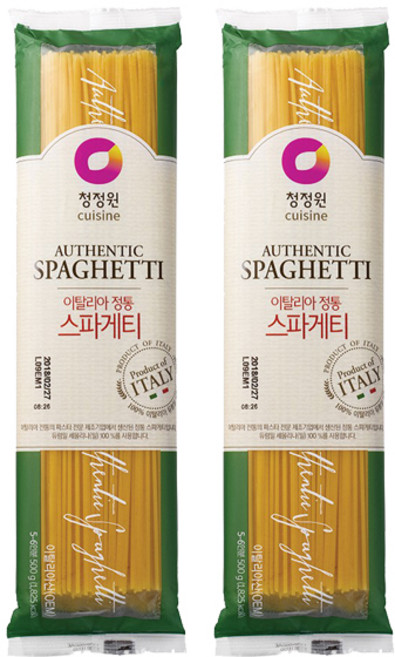 청정원 이탈리아 정통 스파게티면, 500g, 2개