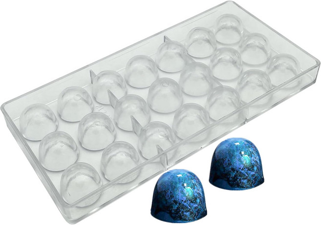 골드 베이킹 벨 모양 초콜릿 봉봉 몰드 폴리카보네이트 트러플 수제 커버 캔디 DIY 도구, 1개