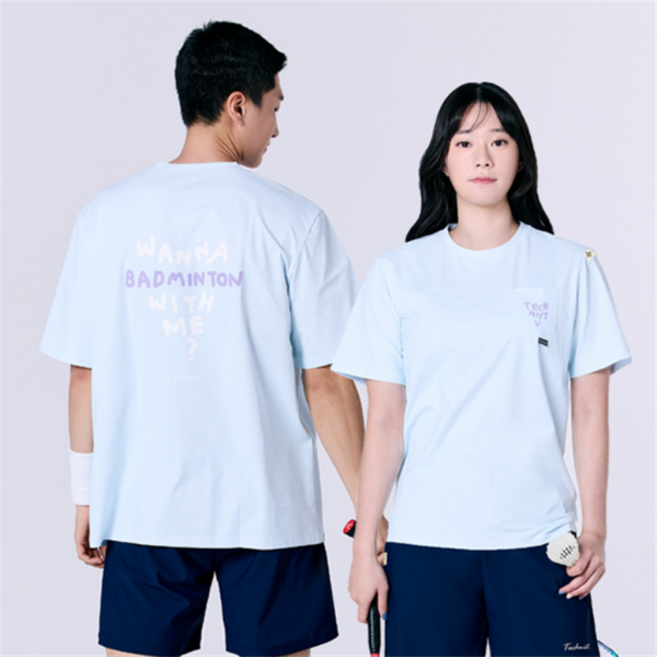 테크니스트 TNT6542 공용 반팔 티셔츠 코튼라이크 오버핏 배드민턴옷