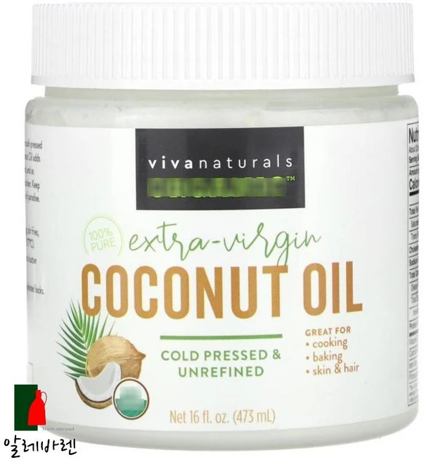 VivaNaturals 코코넛 오일 엑스트라 버진 473ml, 1개 - 쿠팡
