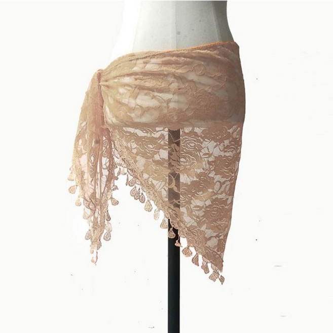 코코랑 로즈힙스카프 밸리 라인 라틴 벨리 댄스복, 베이지