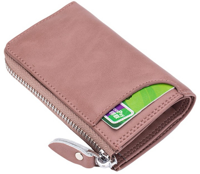 COWILDE 拉鍊鑰匙包 多卡位真皮錢包 簡約時尚設計 安全便攜 男女適用