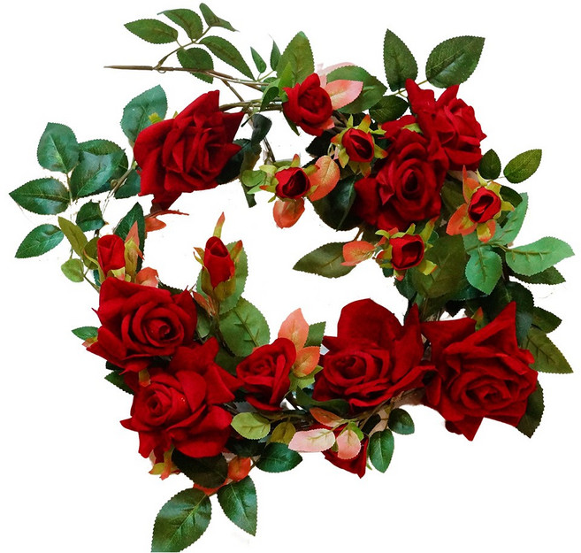 고급 인조 벨벳장미넝쿨 (대)/넝쿨 조화/인테리어 장식 /인테리어 소품