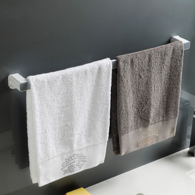 엘제이연구소 접착식 수건걸이 무타공 타월걸이 타올 행주 욕실 화장실, 대형 그레이, 1개