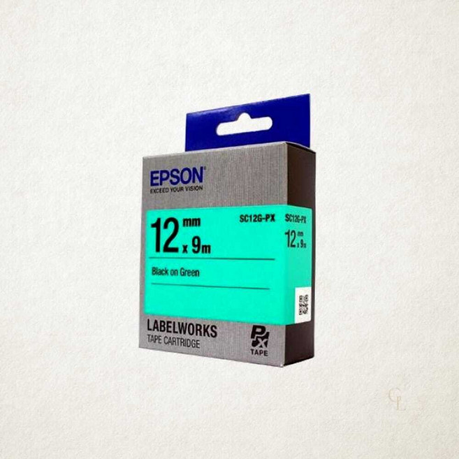 엡손 녹색 라벨테이프 SC12G-PX 12mm 라벨기 리필 사무용 5개입