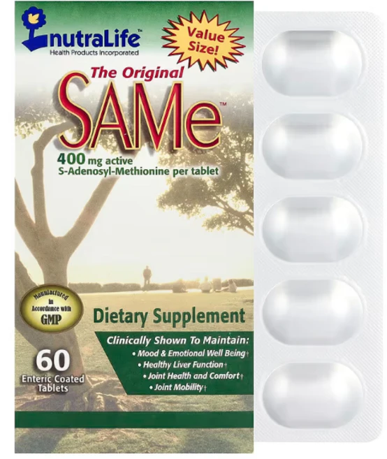 NutraLife 오리지널 샘이 SAMe 400mg 장용 코팅정제 60정, 1개 - 쿠팡