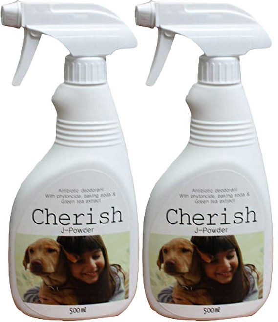 체리쉬 강아지 고양이 항균 소변 배변 냄새 제거 탈취제 파우더향, 2개, 500ml